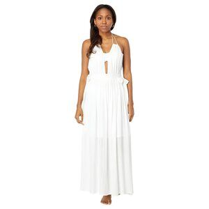 America & Beyond Pearl Hawaiian Halter Dress White SM